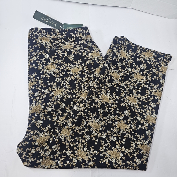 Floral Black and Tan Men's Pants - Picture 8 of 10
